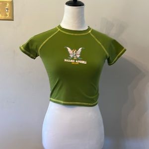 Athletic fabric crop top